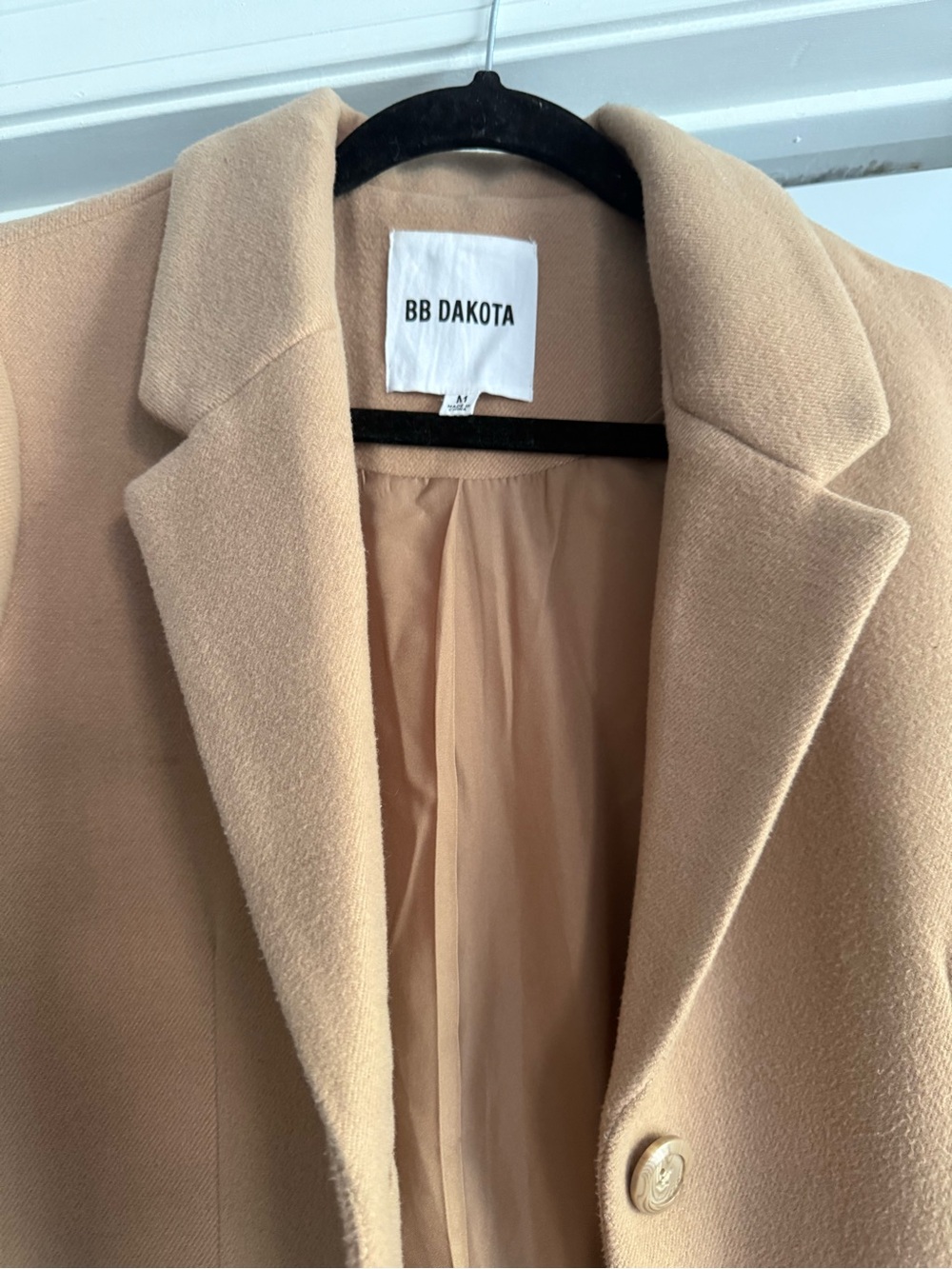 BB Dakota Cream Tailored Wool-Blend Trench Coat